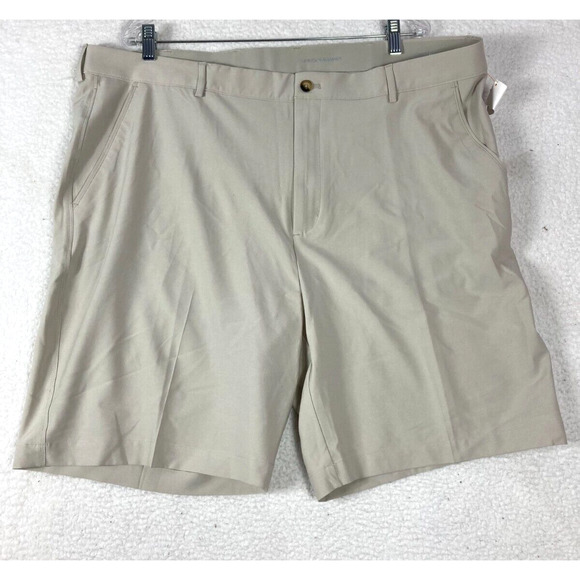 Greg‎ Norman Short Men's Size 42 Khaki Flat Front High Rise Casual Bermuda Golf - Picture 1 of 13